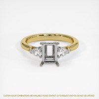 14K White & Yellow Three Stone Ring Setting Image