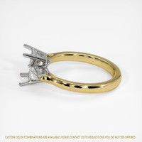 14K White & Yellow Three Stone Ring Setting Image