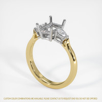 18K White & Yellow Three Stone Ring Setting Image