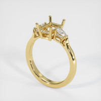 10K Yellow Gold Three Stone Ring Setting Image