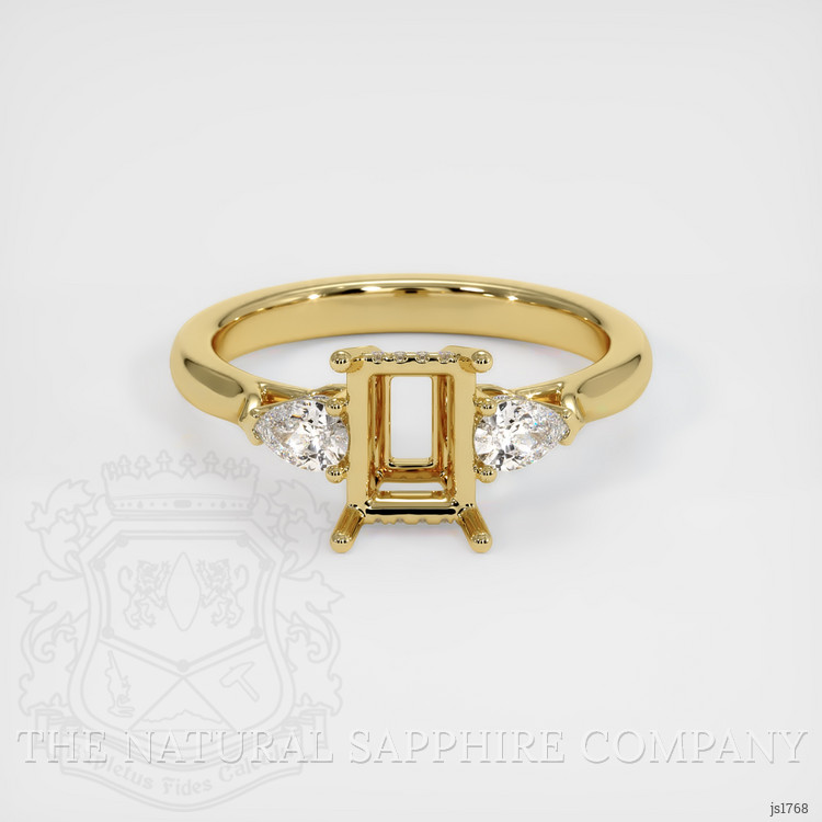 14K Yellow Gold Three Stone Ring Setting