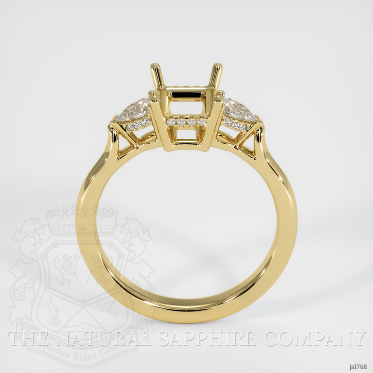 14K Yellow Gold Three Stone Ring Setting