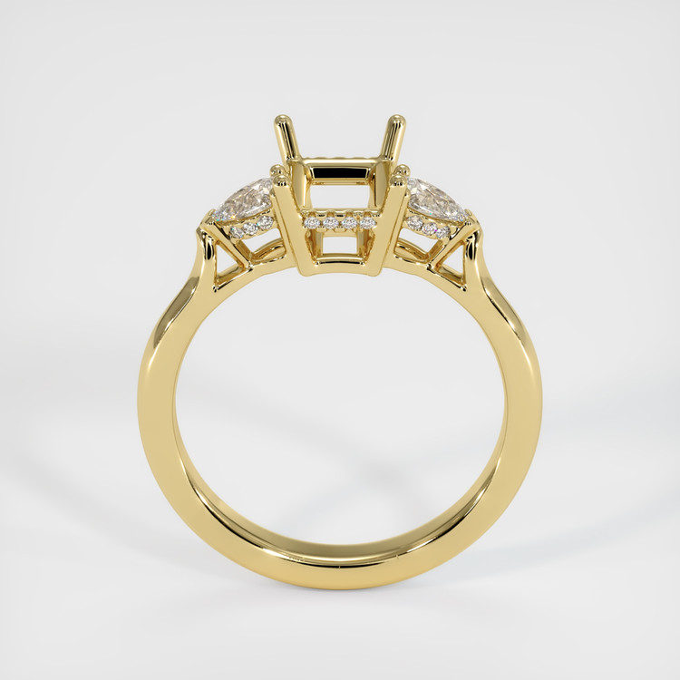 14K Yellow Gold Three Stone Ring Setting