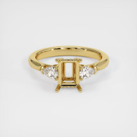 18K Yellow Gold Three Stone Ring Setting Image