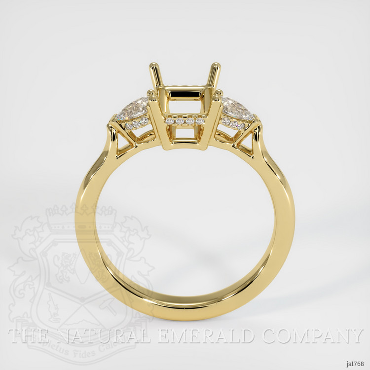 18K Yellow Gold Three Stone Ring Setting