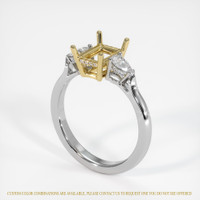 14K Yellow & White Three Stone Ring Setting Image