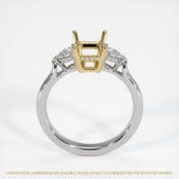 14K Yellow & White Three Stone Ring Setting Image