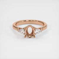 14K Rose Gold Three Stone Ring Setting Image