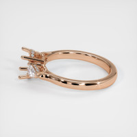 14K Rose Gold Three Stone Ring Setting Image