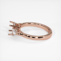 14K Rose Gold Three Stone Ring Setting Image