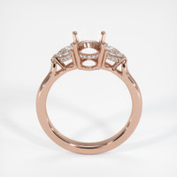 14K Rose Gold Three Stone Ring Setting Image