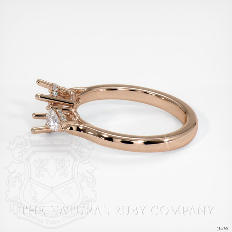 18K Rose Gold Three Stone Ring Setting