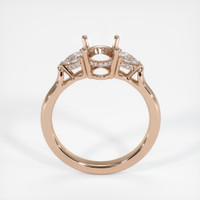 18K Rose Gold Three Stone Ring Setting Image