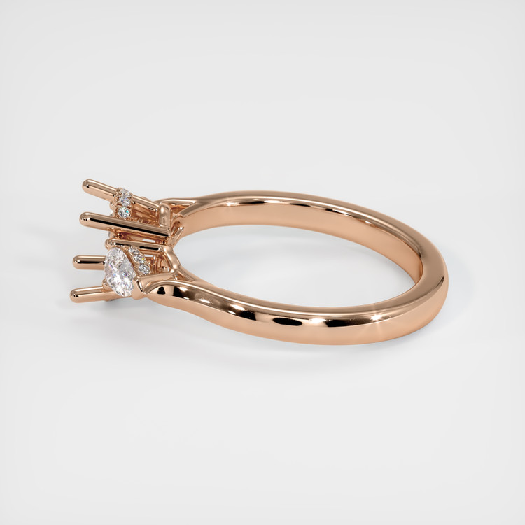 18K Rose Gold Three Stone Ring Setting