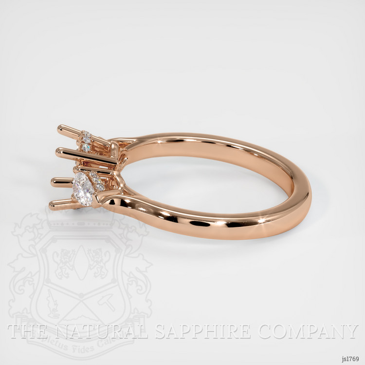 18K Rose Gold Three Stone Ring Setting