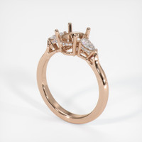 18K Rose Gold Three Stone Ring Setting Image