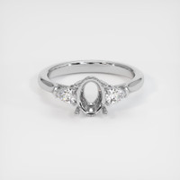 14K White Gold Three Stone Ring Setting Image