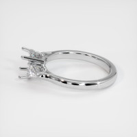 14K White Gold Three Stone Ring Setting Image