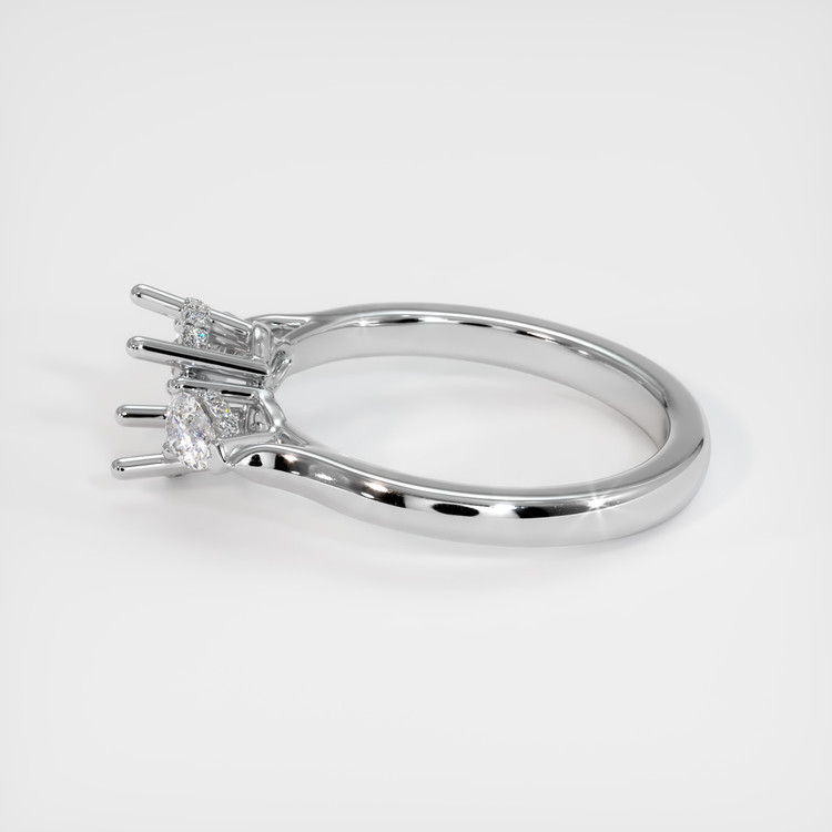 14K White Gold Three Stone Ring Setting