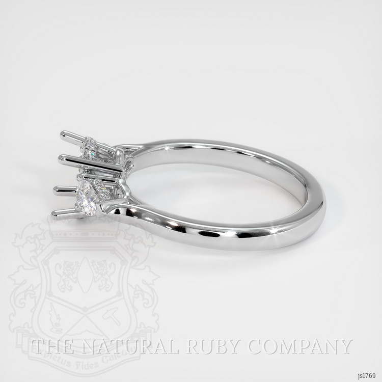 14K White Gold Three Stone Ring Setting