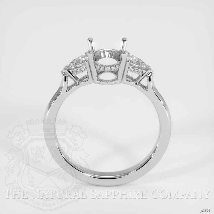18K White Gold Three Stone Ring Setting
