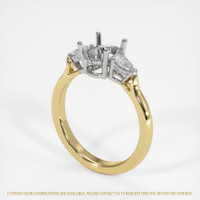 14K White & Yellow Three Stone Ring Setting Video