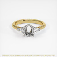 14K White & Yellow Three Stone Ring Setting Image