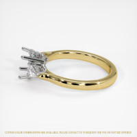 14K White & Yellow Three Stone Ring Setting Image