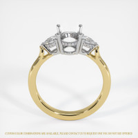 14K White & Yellow Three Stone Ring Setting Image