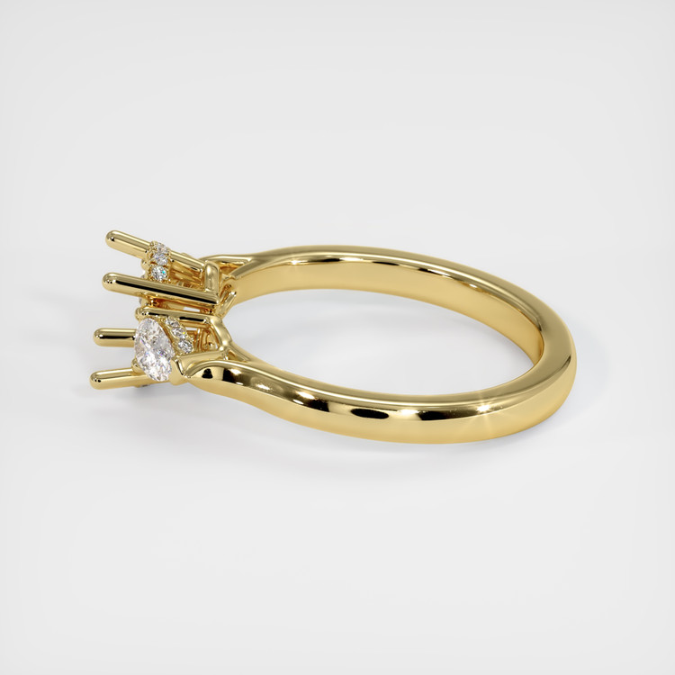 10K Yellow Gold Three Stone Ring Setting