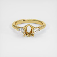 14K Yellow Gold Three Stone Ring Setting Image