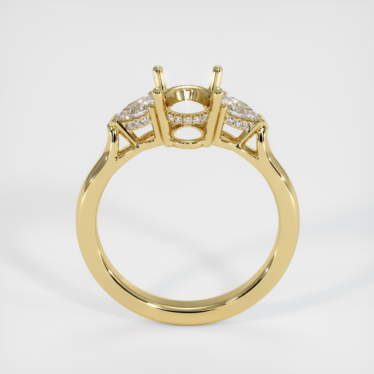 14K Yellow Gold Three Stone Ring Setting