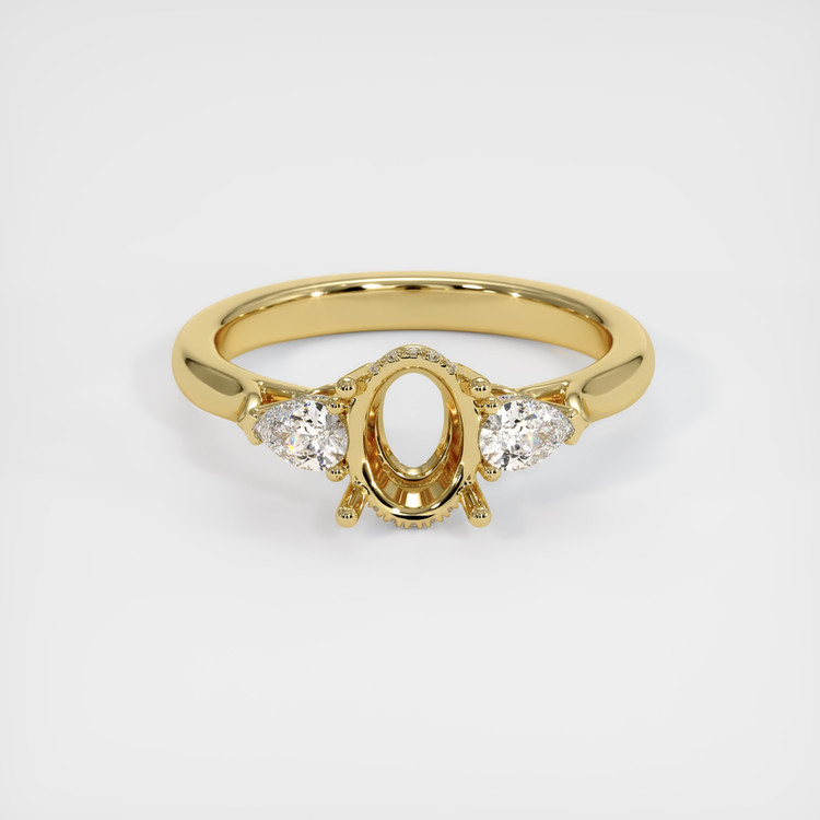 18K Yellow Gold Three Stone Ring Setting