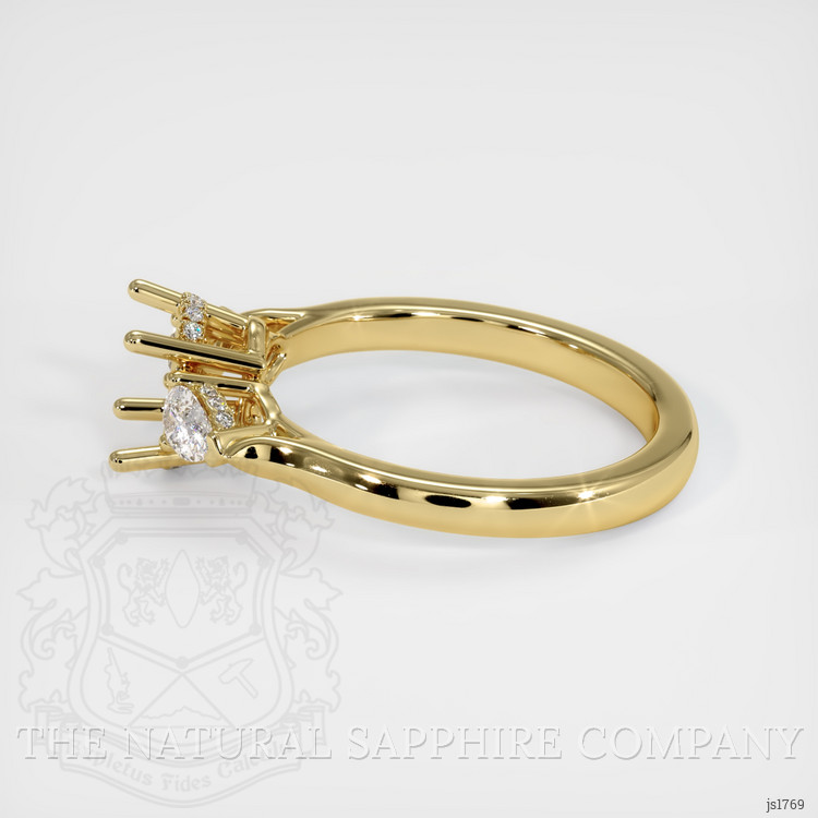 18K Yellow Gold Three Stone Ring Setting