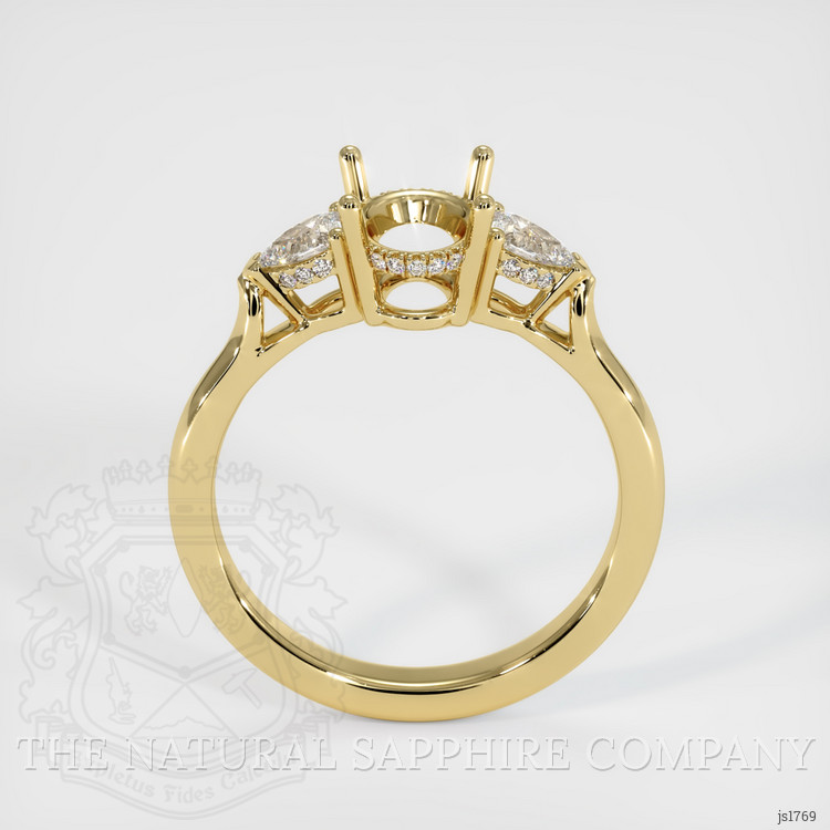 18K Yellow Gold Three Stone Ring Setting