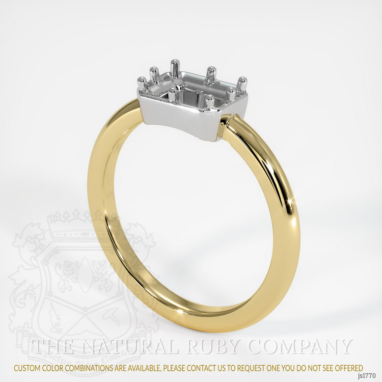 14K White & Yellow Antique Style Ring Setting