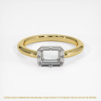 14K White & Yellow Antique Style Ring Setting Image