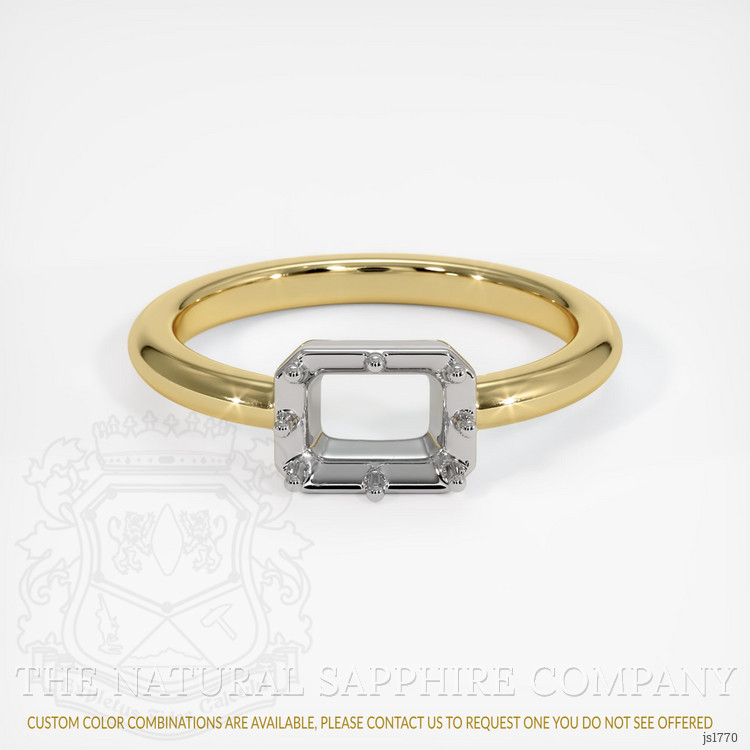 14K White & Yellow Antique Style Ring Setting