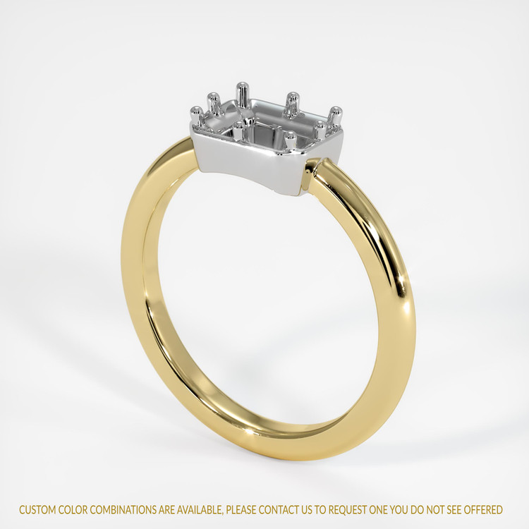 18K White & Yellow Antique Style Ring Setting