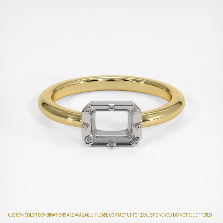 18K White & Yellow Antique Style Ring Setting