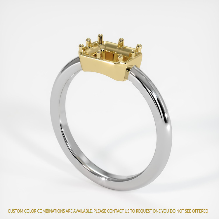 18K Yellow & White Antique Style Ring Setting