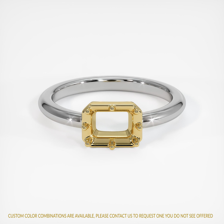 18K Yellow & White Antique Style Ring Setting
