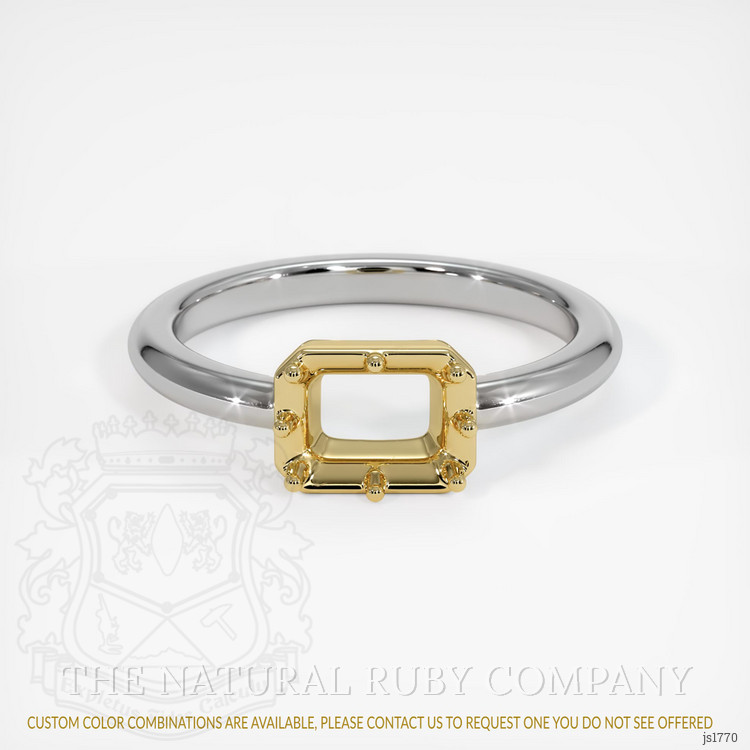 18K Yellow & White Antique Style Ring Setting