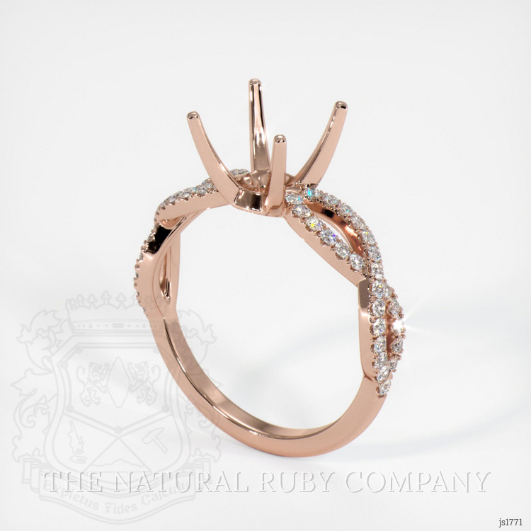 14K Rose Gold Pave Ring Setting
