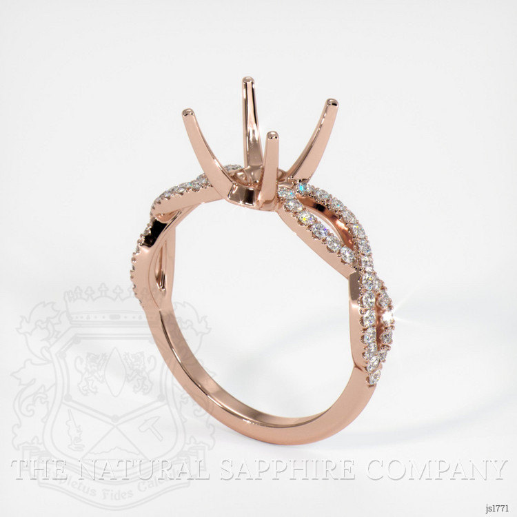14K Rose Gold Pave Ring Setting