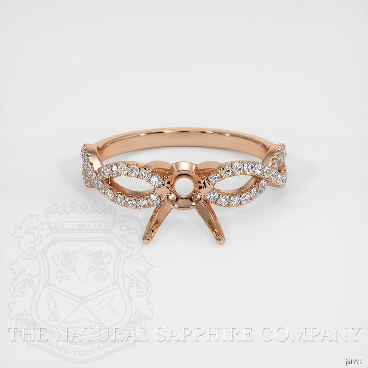 14K Rose Gold Pave Ring Setting