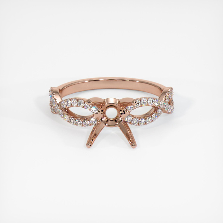 14K Rose Gold Pave Ring Setting