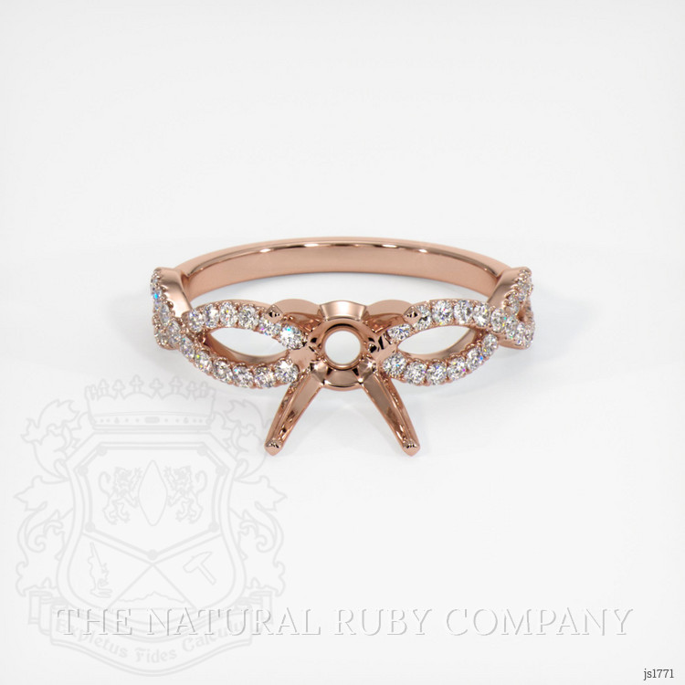 14K Rose Gold Pave Ring Setting