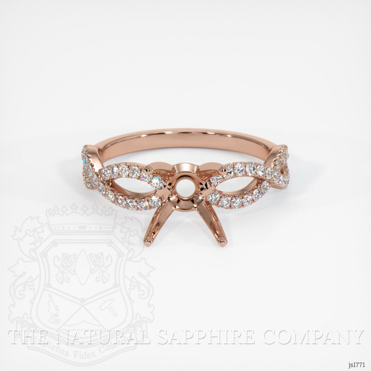 14K Rose Gold Pave Ring Setting