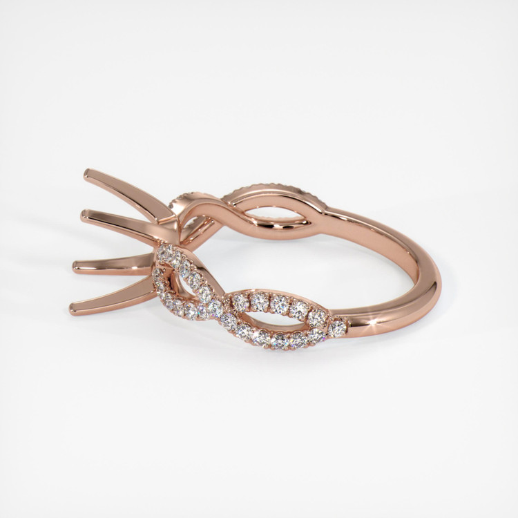 14K Rose Gold Pave Ring Setting